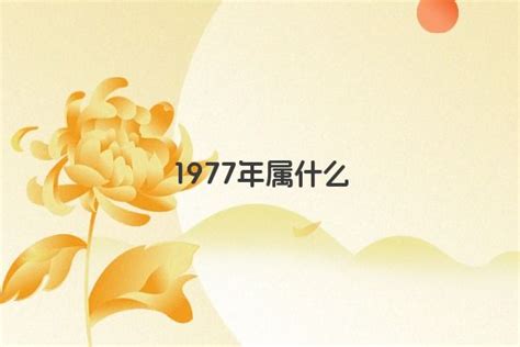 1977年属什么